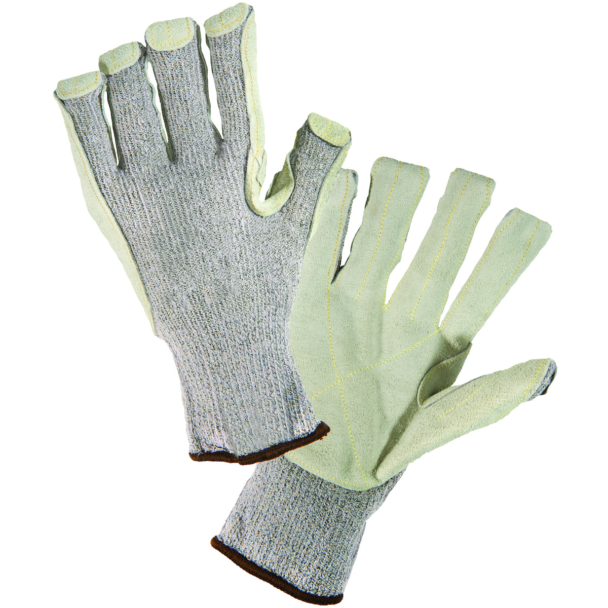 PIP 730TGLP Leather Palm Work Gloves HPPE Cowhide Gray