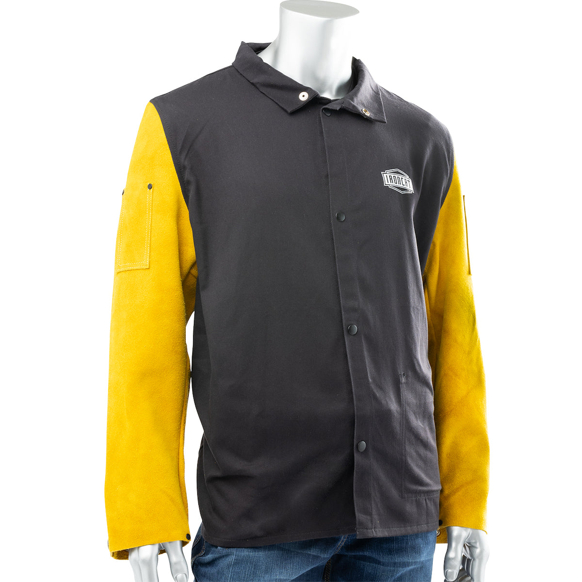 Ironcat 8053 FR Welding Jacket Cotton/Leather Black