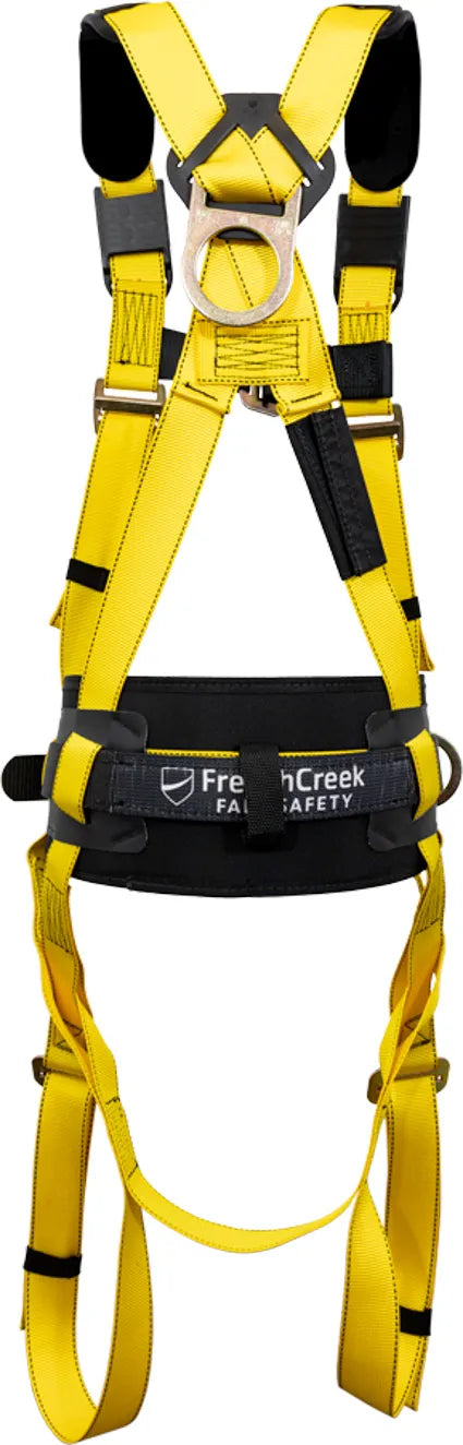 French Creek Full Body Harness with Tool Belt, Pass-Thru Buckle Legs, Model 830AB