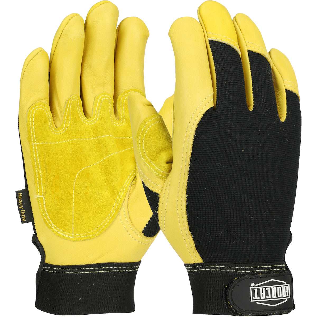 Ironcat 86350 Heavy Duty Leather Glove Cowhide Reinforced Gold