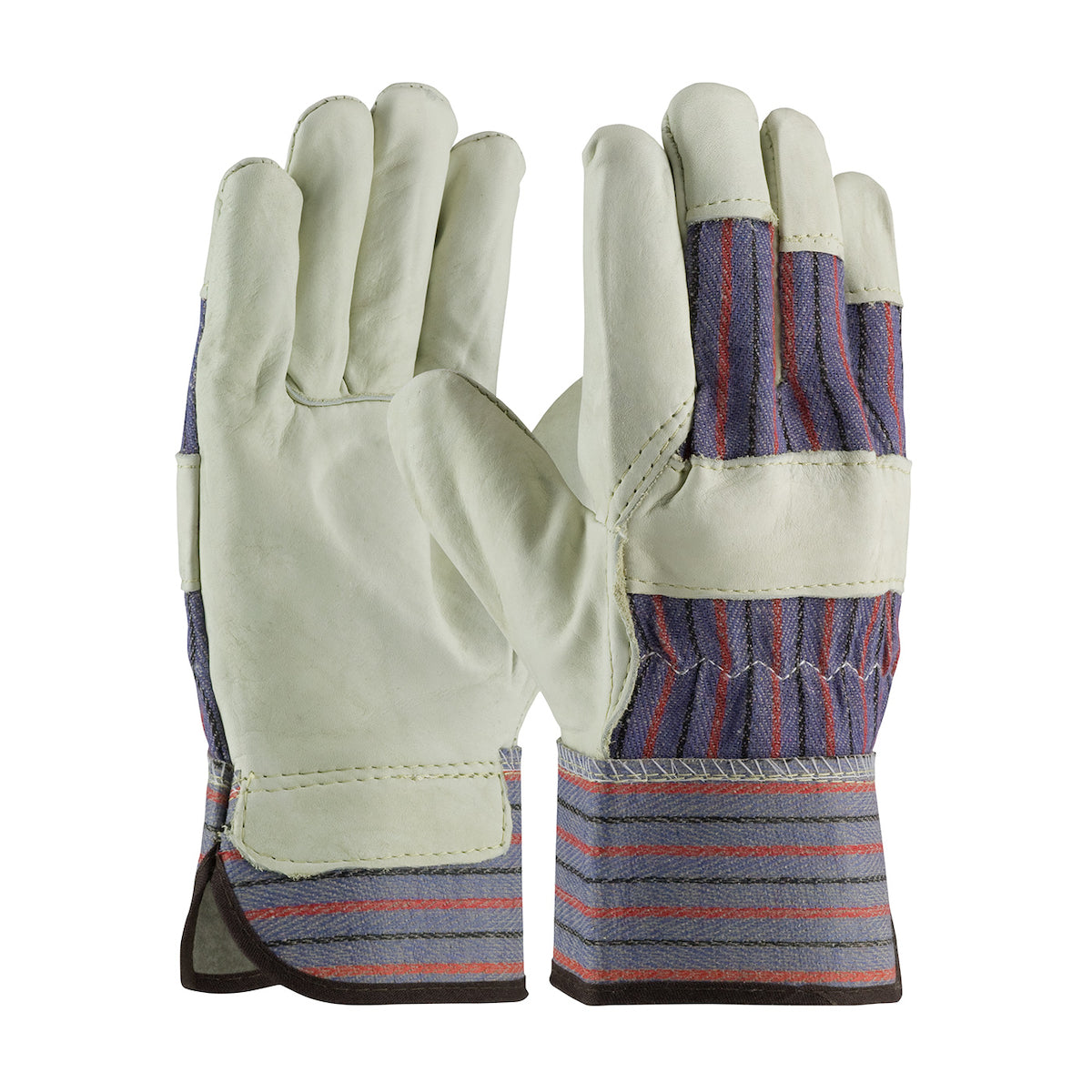 PIP 87-1563P Leather Palm Gloves Cowhide Economy Blue