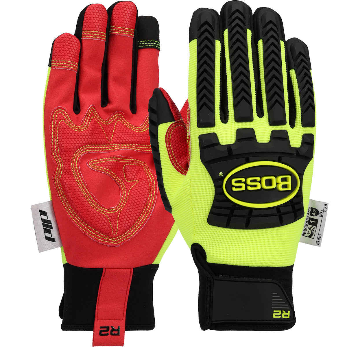 Boss 87810 Hi Performance Gloves Synthetic Leather Hi-Vis Yellow