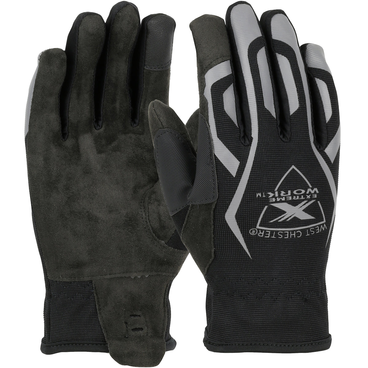 Extreme Work 89300 Hi Performance Glove ToughX Suede Palm Gray