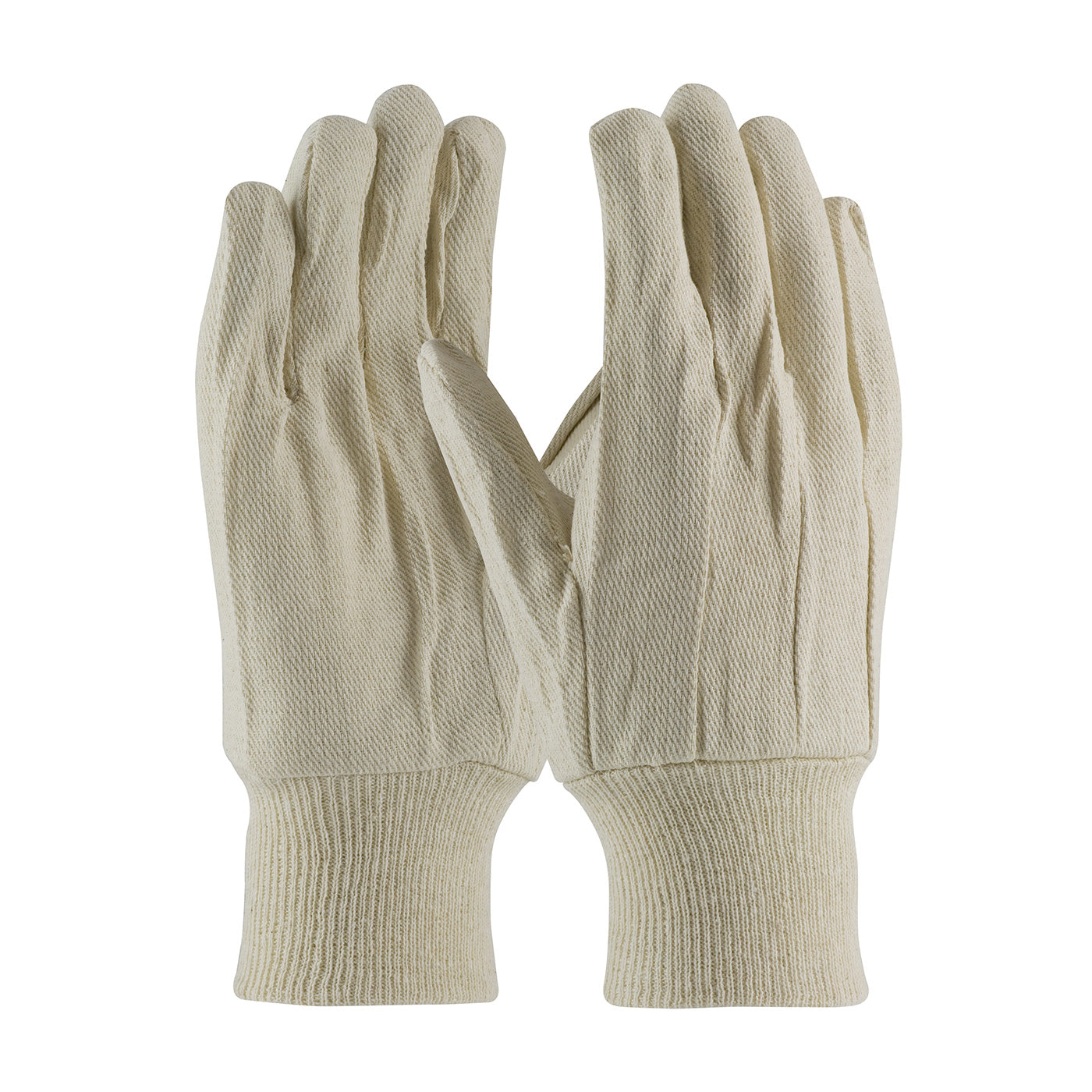 PIP 90-908 Fabric Work Gloves Cotton Canvas Knit Wrist Natural