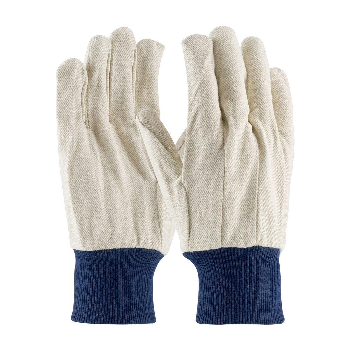 PIP 710BKWK Fabric Work Gloves Cotton Blue Knit Wrist Natural