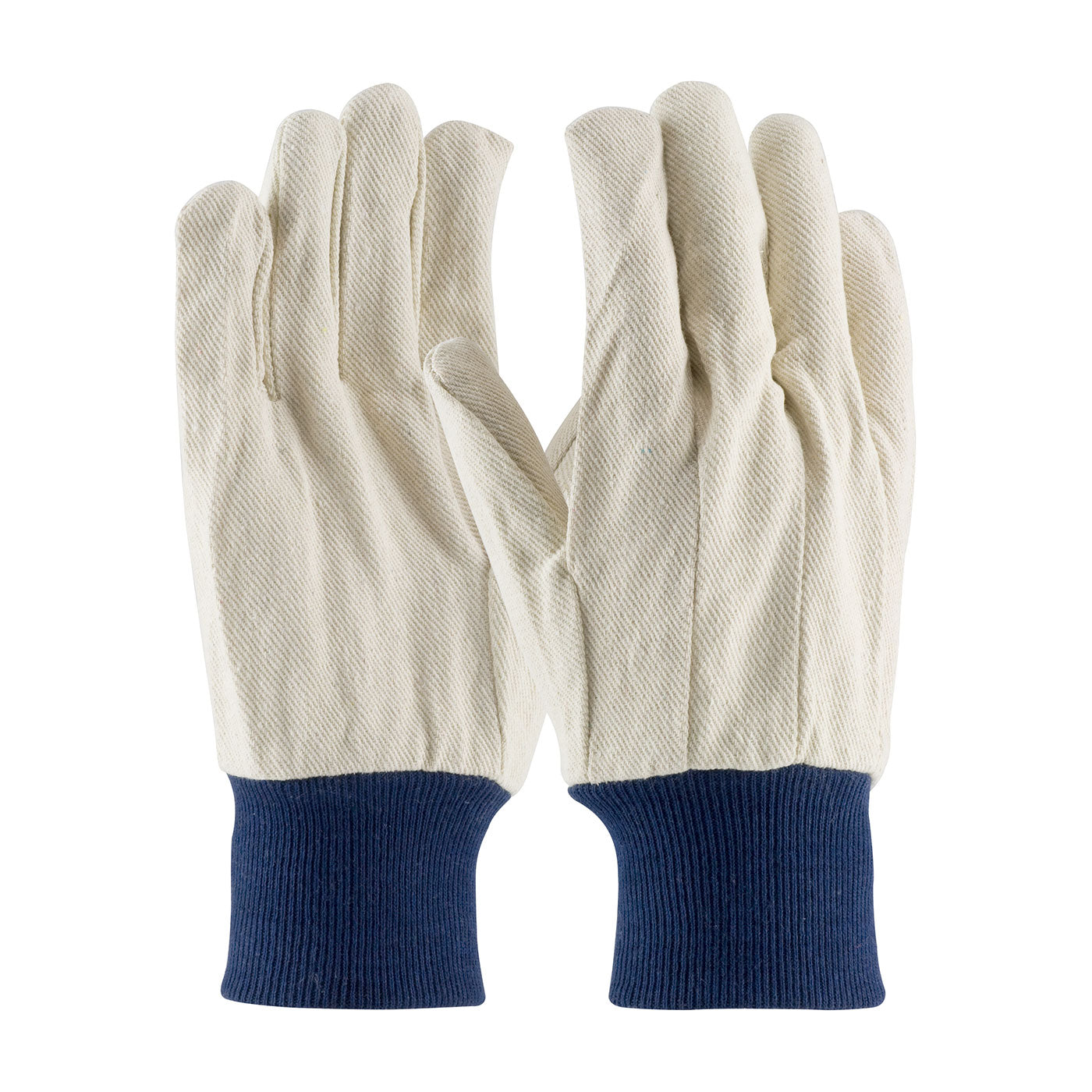 PIP 710BKWK Fabric Work Gloves Cotton Blue Knit Wrist Natural