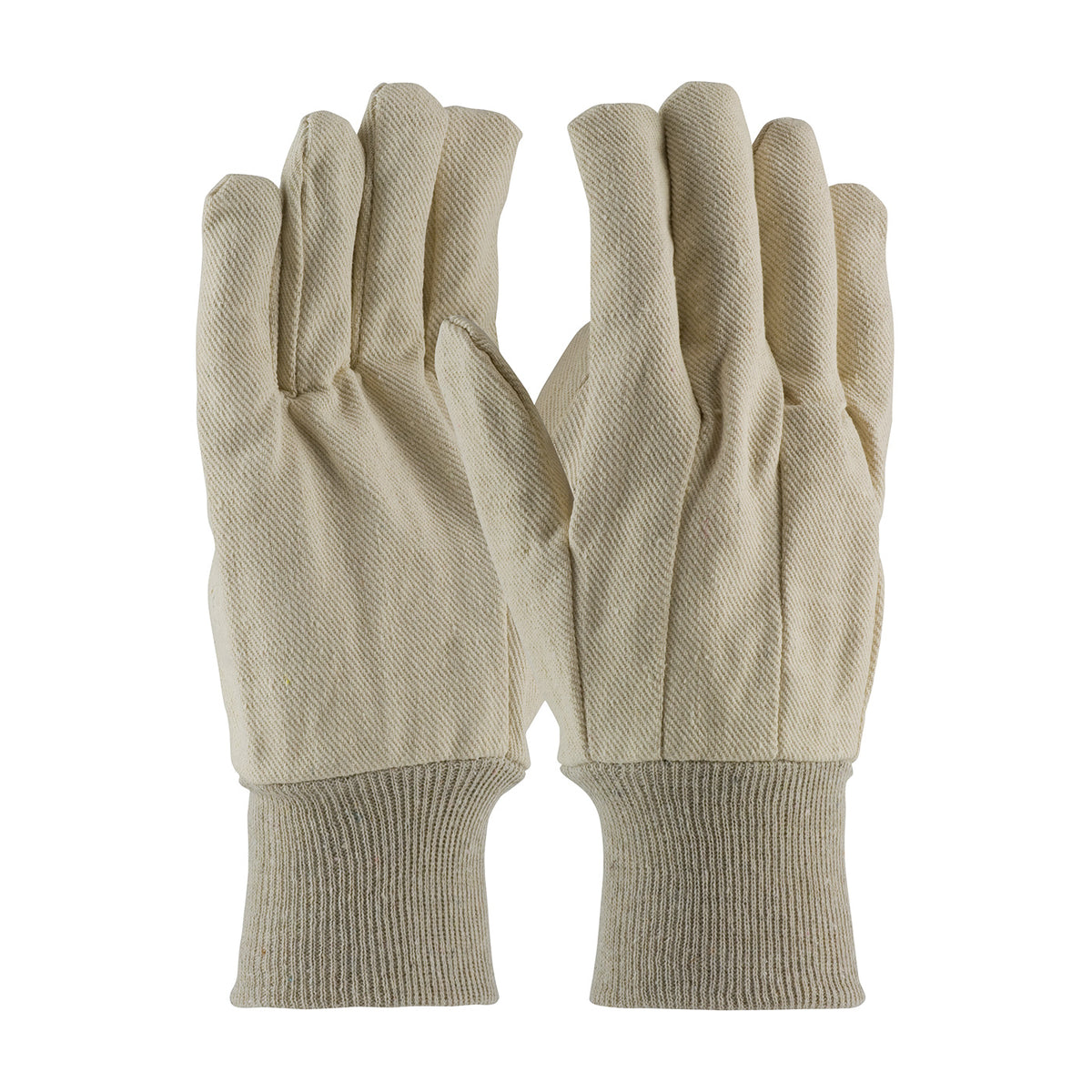 PIP 90-910 Fabric Work Gloves Cotton Canvas Knit Wrist Natural