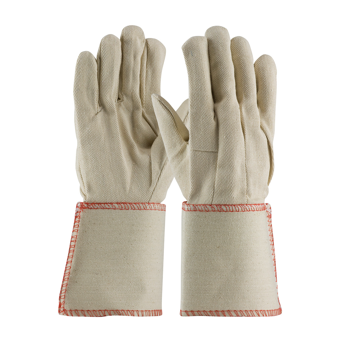 PIP 90-910GA Fabric Work Gloves Cotton Canvas Gauntlet Cuff Natural