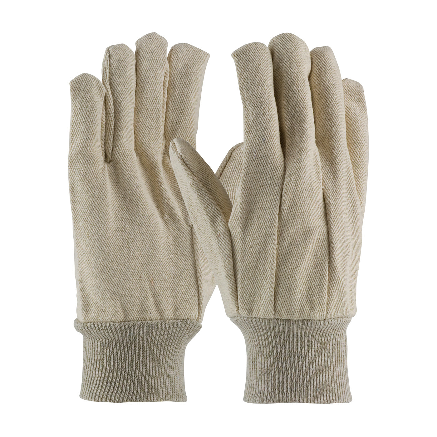 PIP 90-912 Fabric Work Gloves Cotton Canvas Knit Wrist Natural