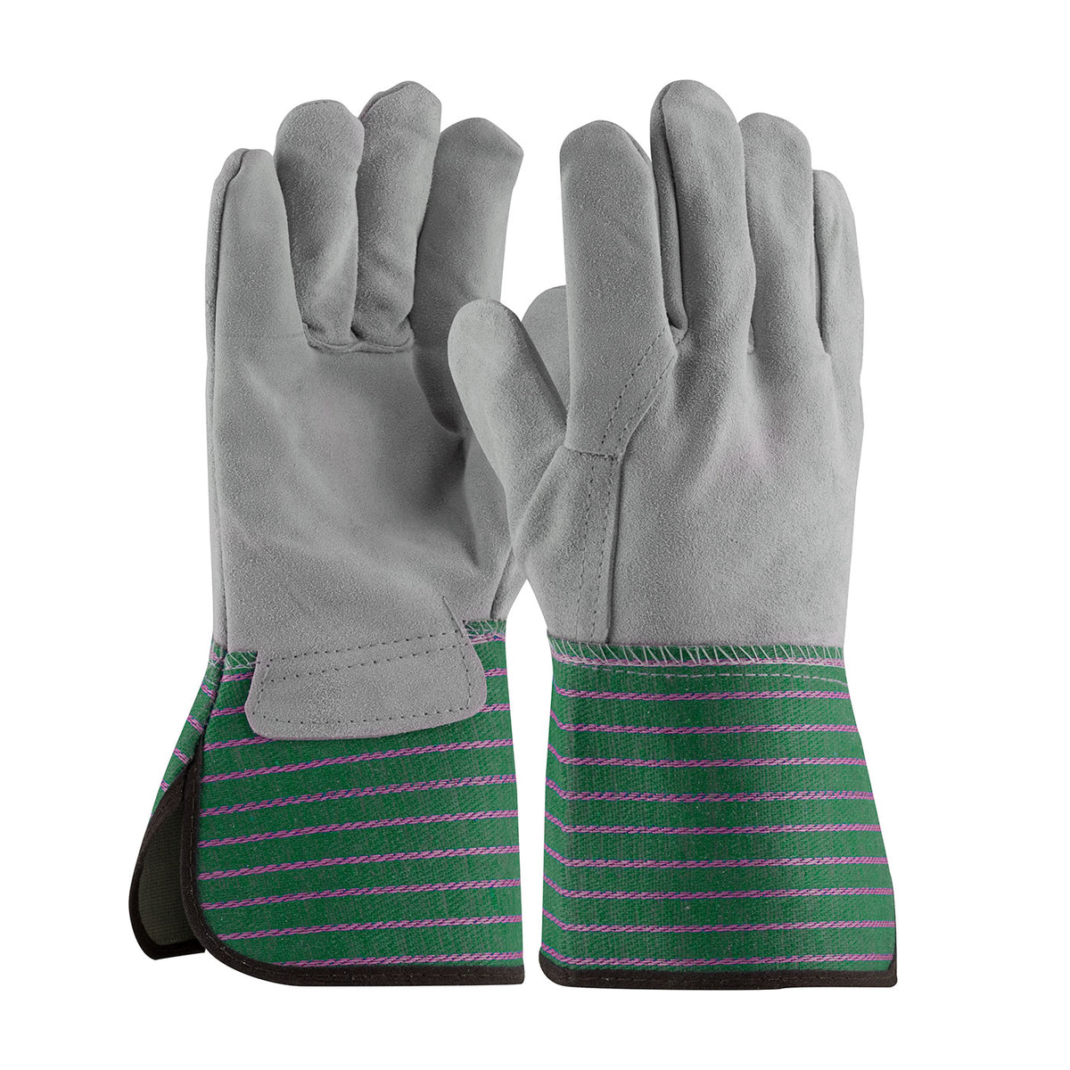 PIP 900-EA Leather Palm Gloves Split Cowhide Green