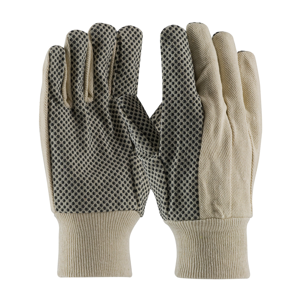 PIP 91-908PD Cotton Canvas Gloves Natural PVC Dotted