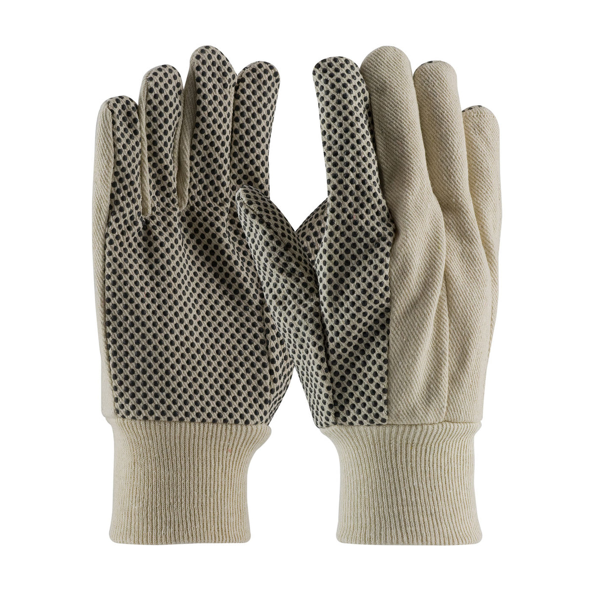 PIP 91-910PDI Fabric Work Gloves CottonPoly PVC Dots Natural