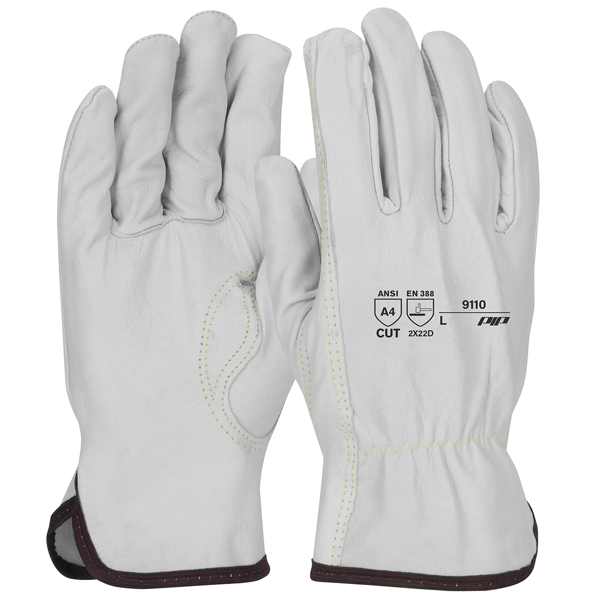 PIP 9110 Sheepskin Leather Driver Gloves Aramid Natural