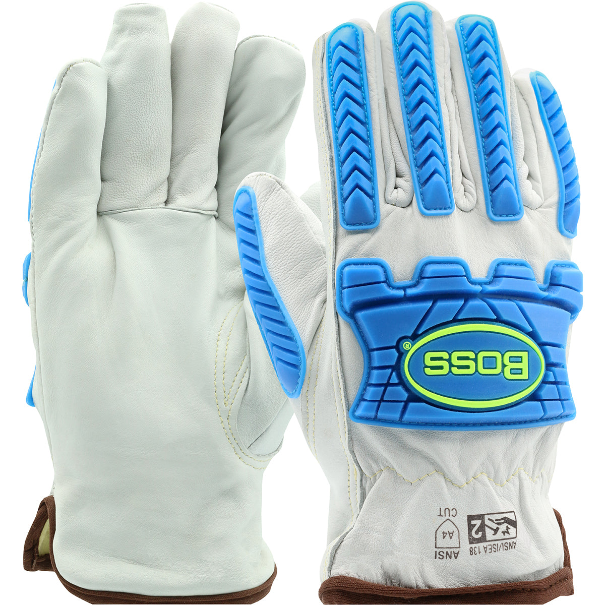 Boss 9120 Leather Driver Gloves Sheepskin Impact Natural