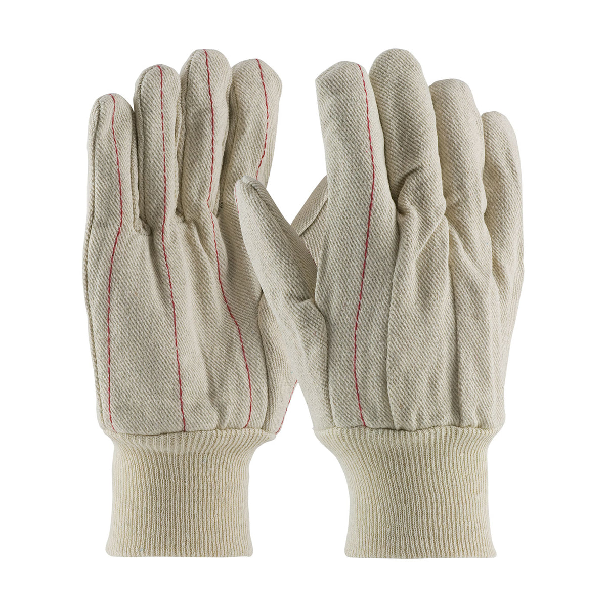 PIP 92-918 Fabric Work Gloves Cotton Double Palm Natural