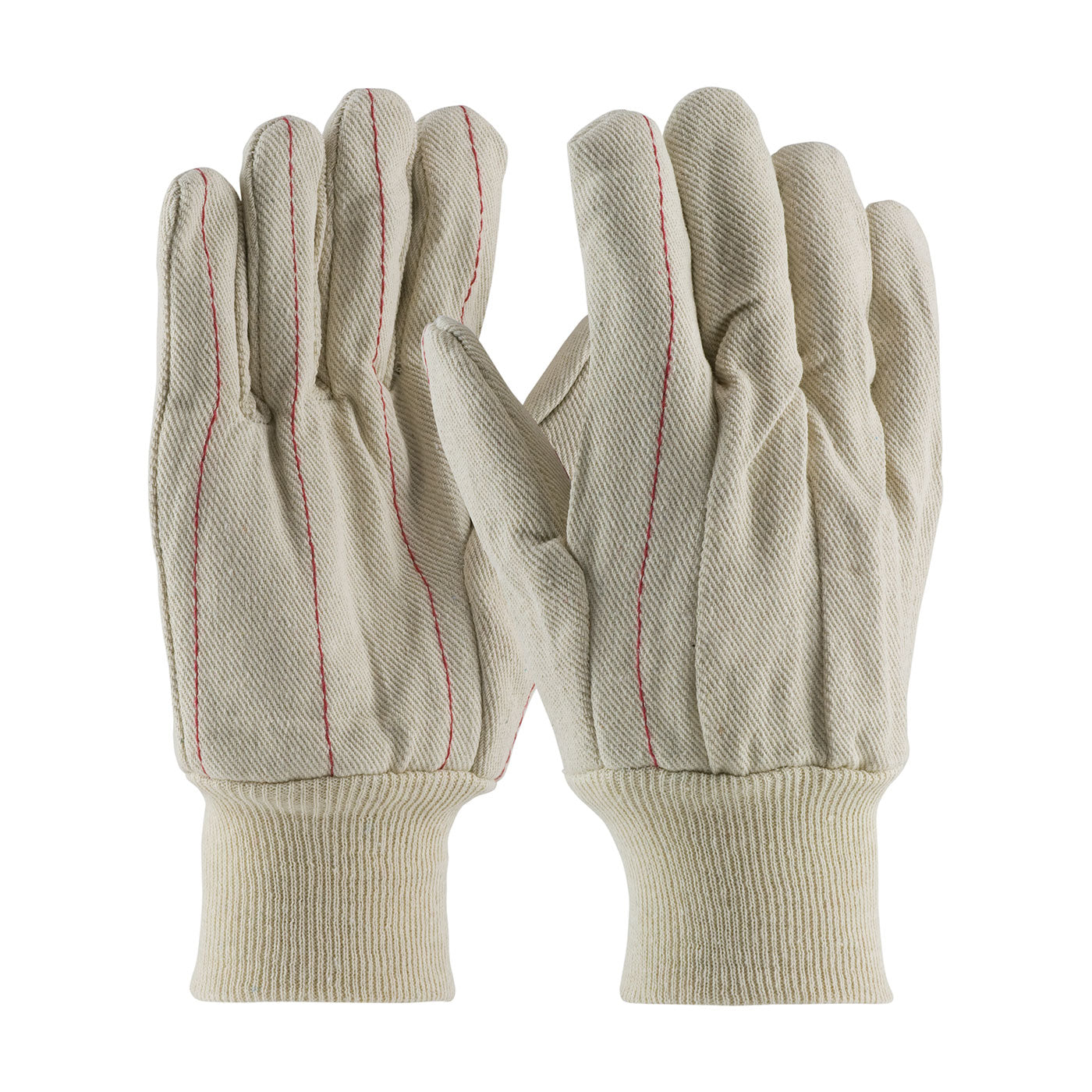 PIP 92-918 Fabric Work Gloves Cotton Double Palm Natural