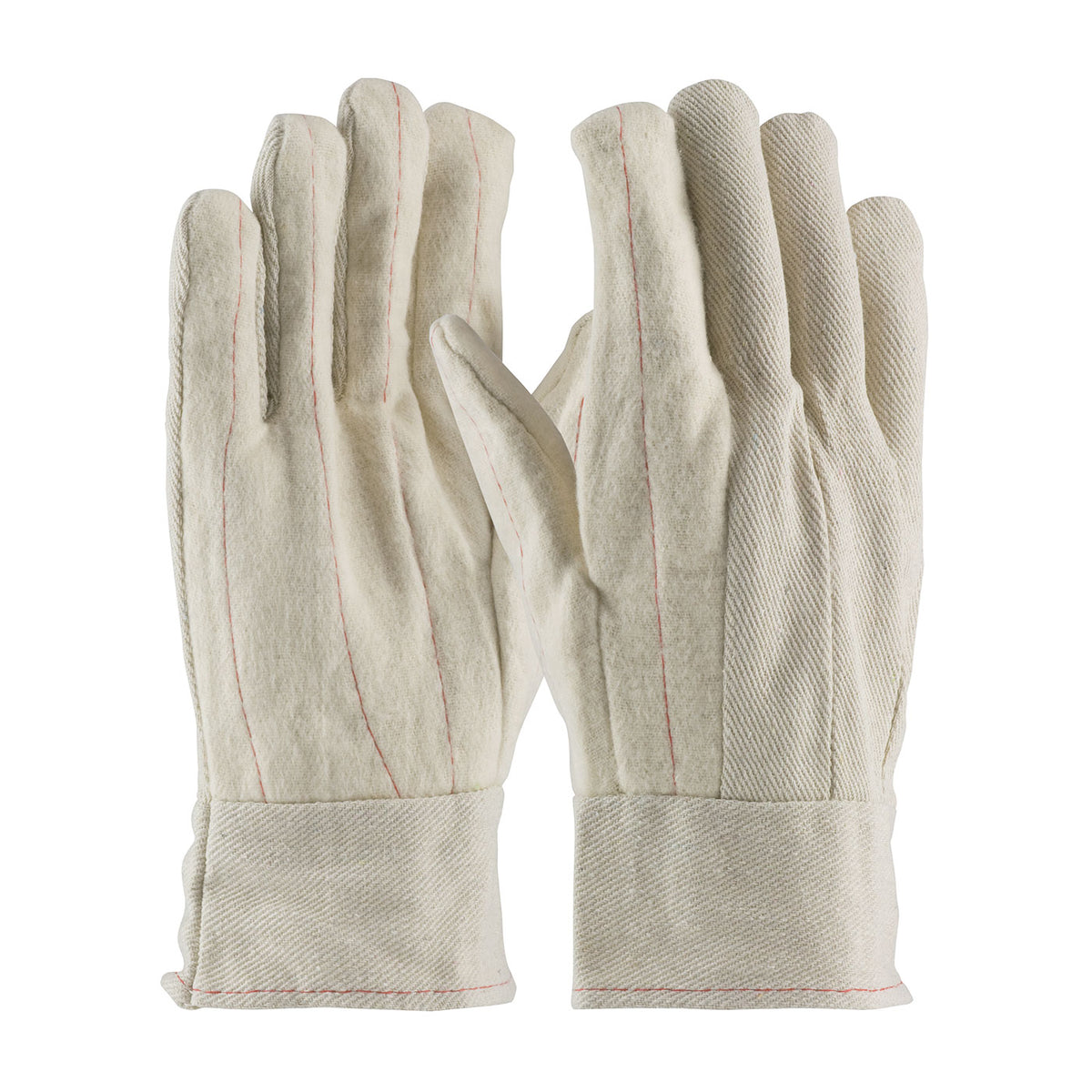 PIP 92-918BTO Fabric Work Gloves Cotton Double Palm Natural