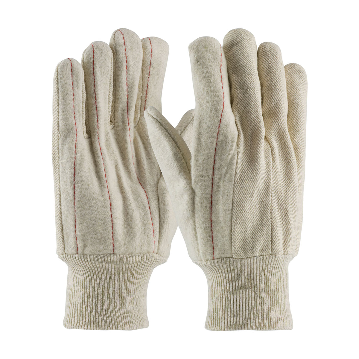 PIP 92-918O Fabric Work Gloves Cotton Double Palm Natural