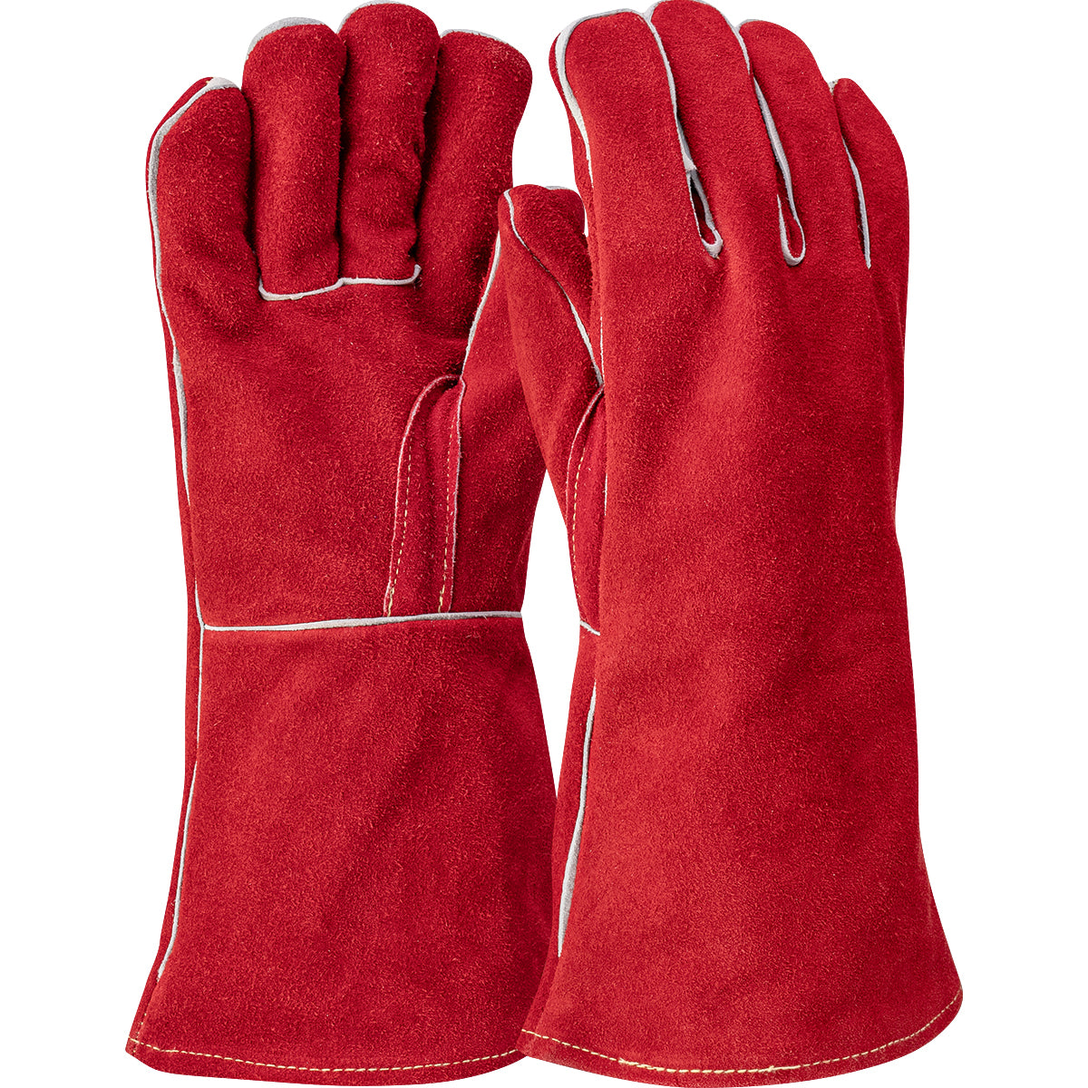 Ironcat 9400 Welding Gloves Leather Cotton Lined Red