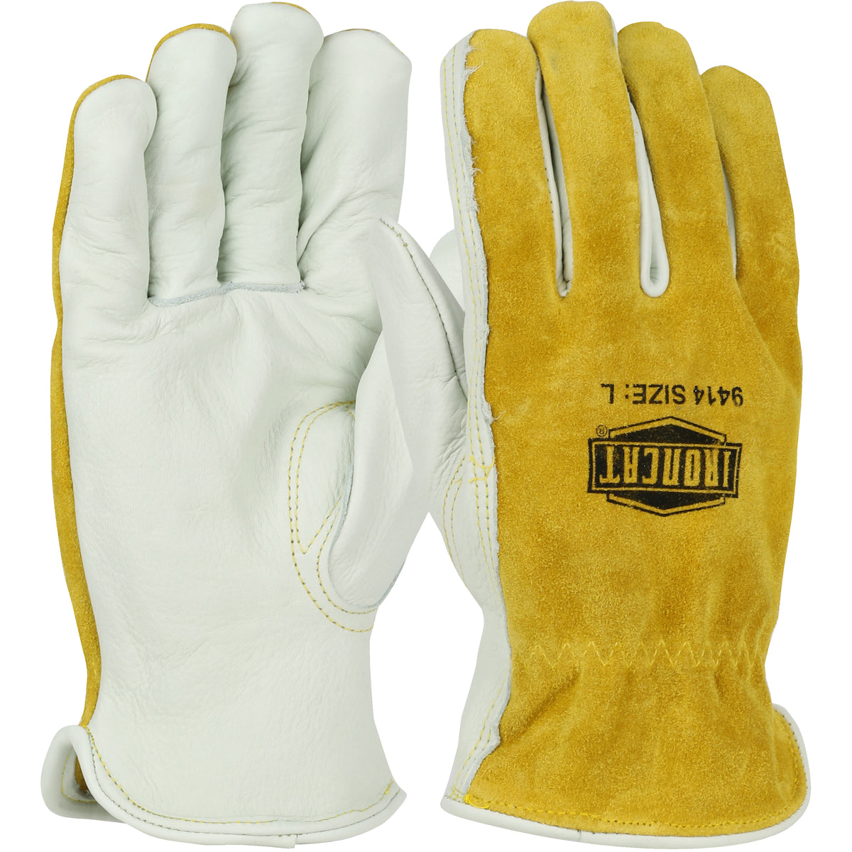 Ironcat 9414 Welding Gloves Top Grain Cowhide Keystone Thumb Brown