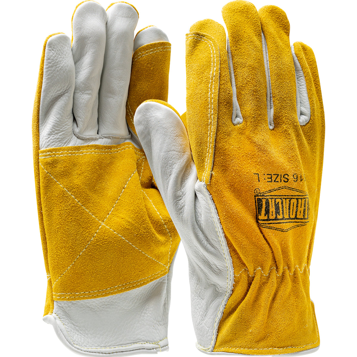 Ironcat 9416 Welding Gloves Top Grain Cowhide Double Palm Brown