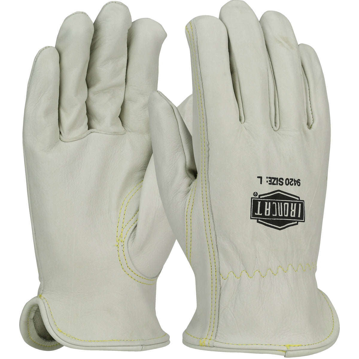 Ironcat 9420 Welding Gloves Top Grain Cowhide Keystone Thumb Natural