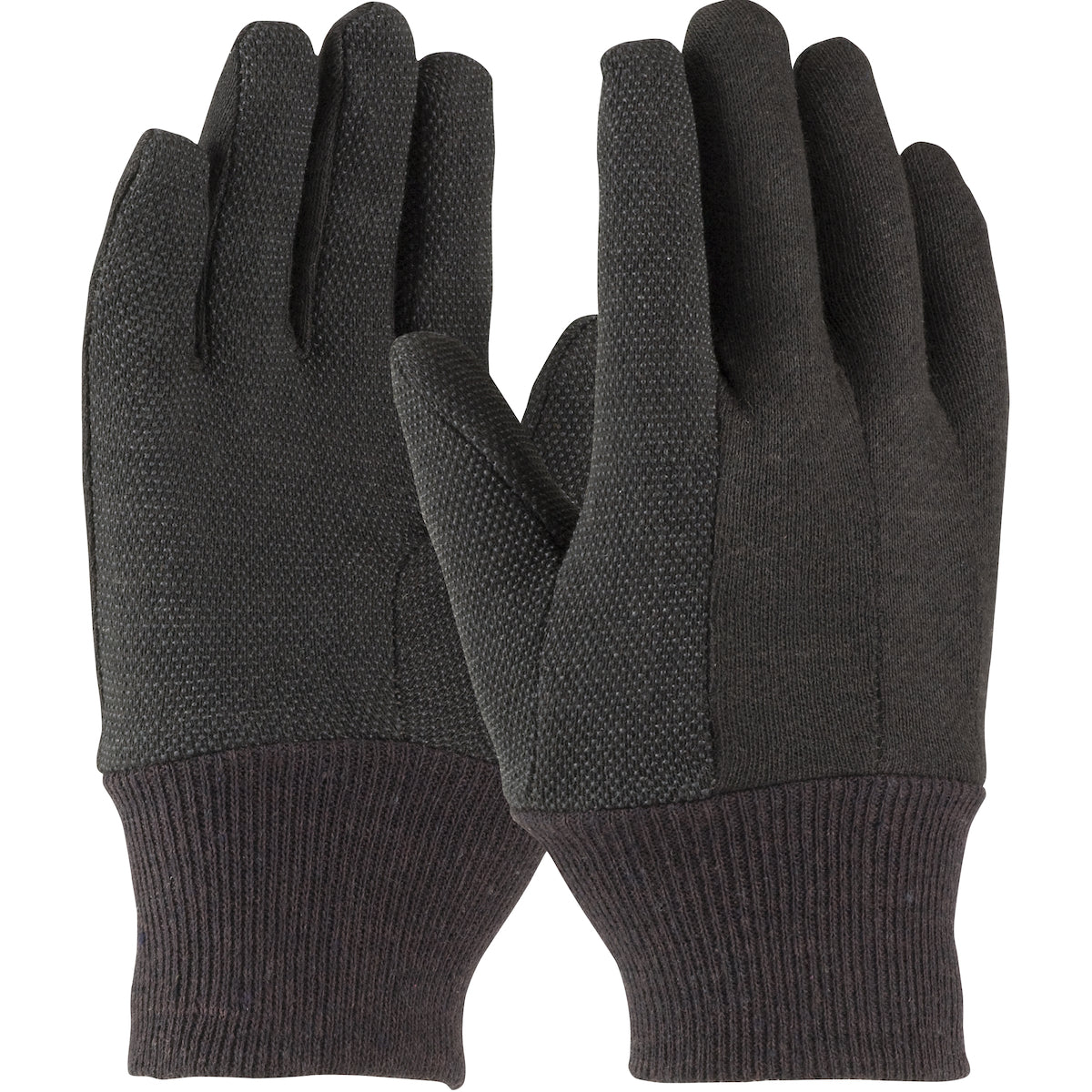 PIP 95-809PDC Fabric Work Gloves PVC Dotted Grip Brown