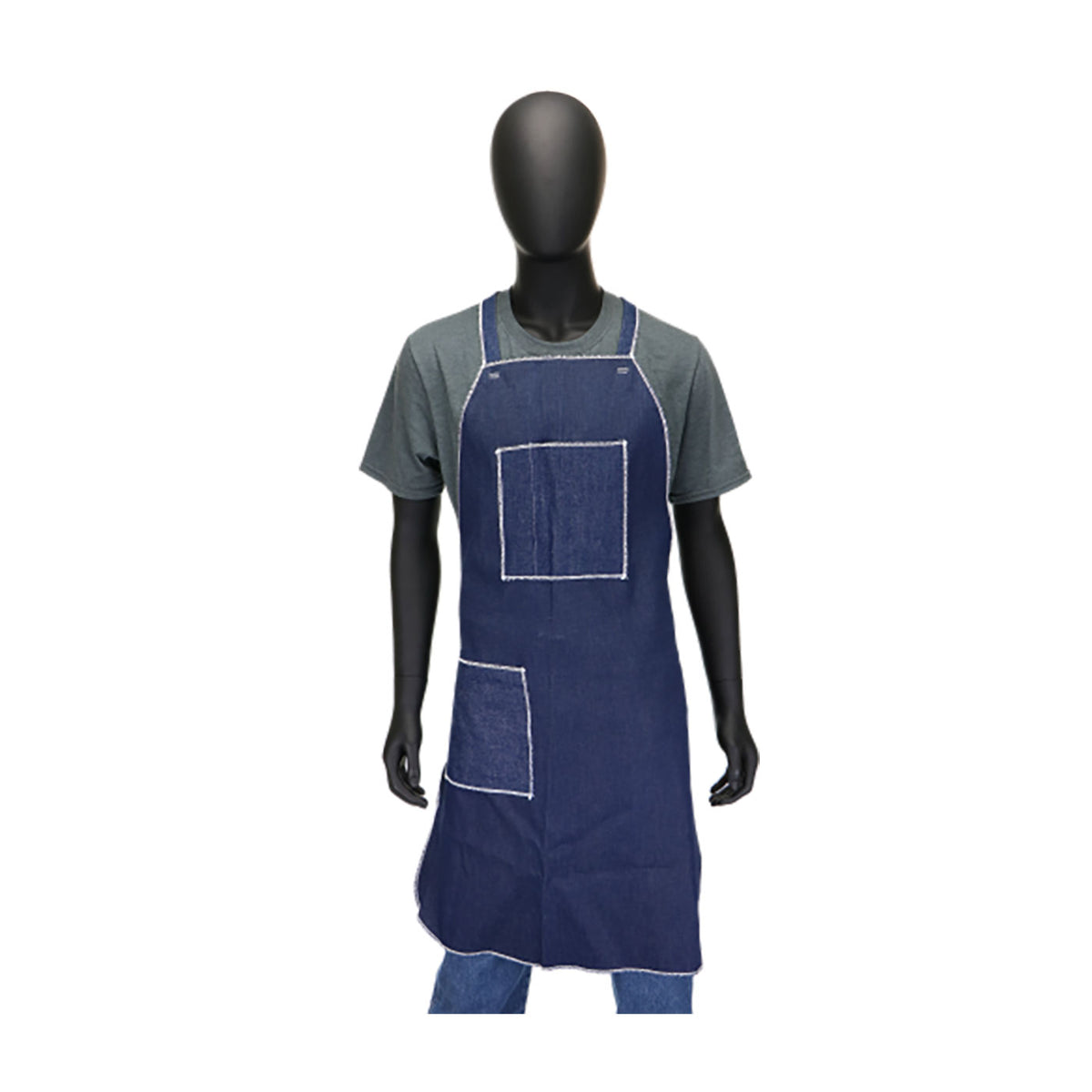 PIP A2836D4BDT Apron Cotton Two Pockets Blue