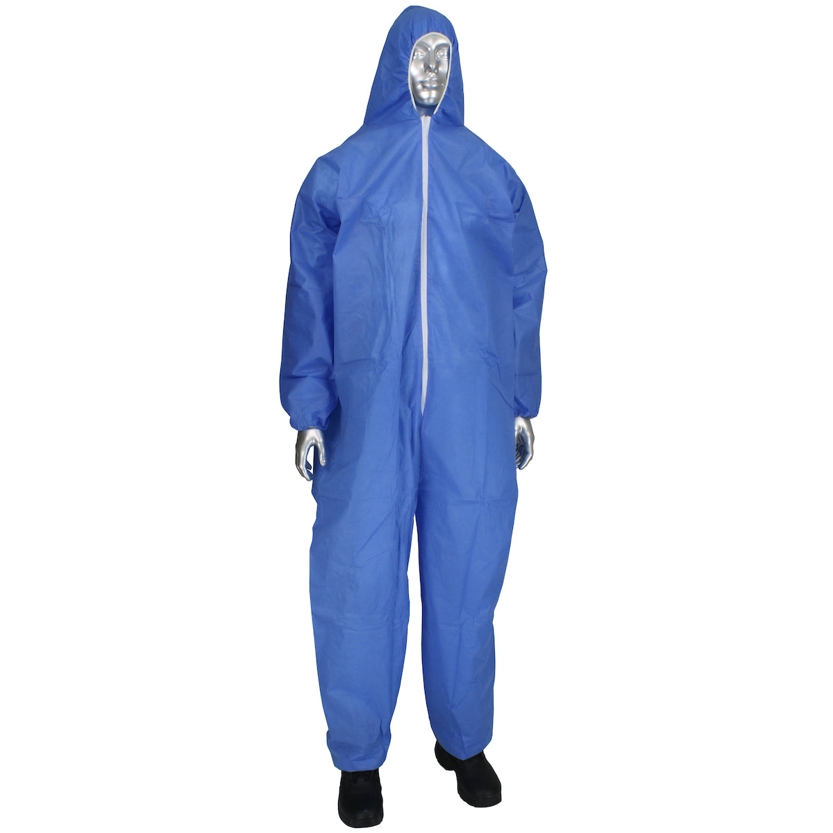 PIP BC3856 Disposable Coverall SMS Hood Elastic Wrist & Ankle Blue