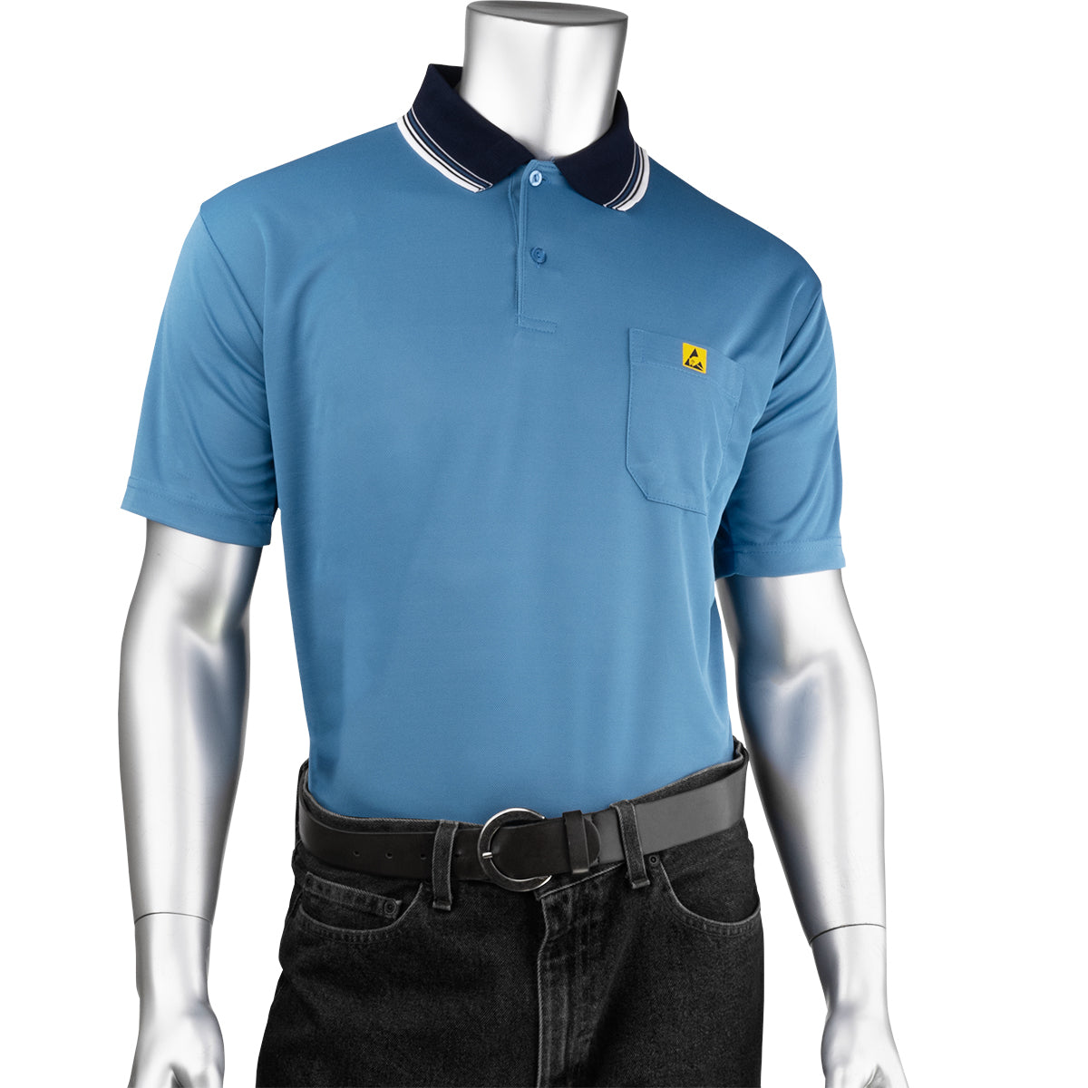 Uniform Technology BP801SC-RB ESD Polo Shirt Polyester Seamless Royal