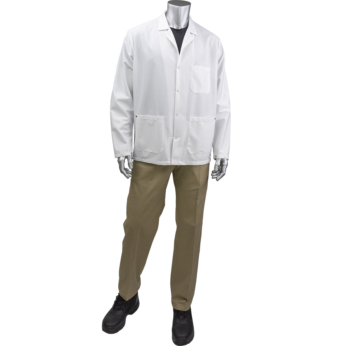 Uniform Technology BR16-45WH ESD Labcoat Staticon Fabric White