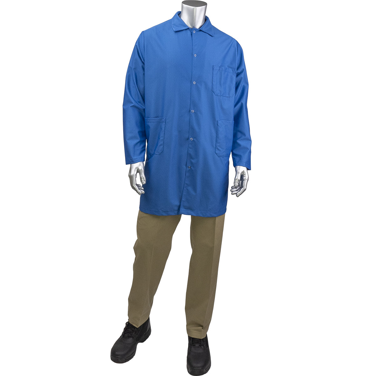 Uniform Technology BR59N-45RB ESD Labcoat Polyester Staticon Blue