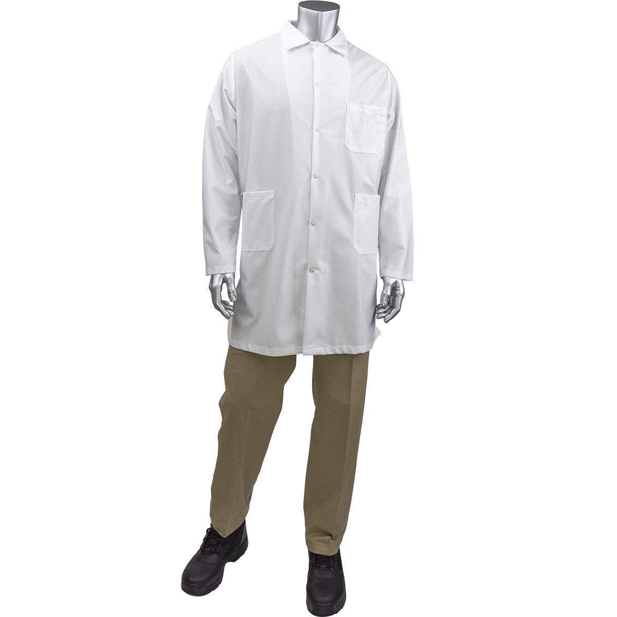 Uniform Technology BR59N-45WH ESD Labcoat Polyester Staticon White