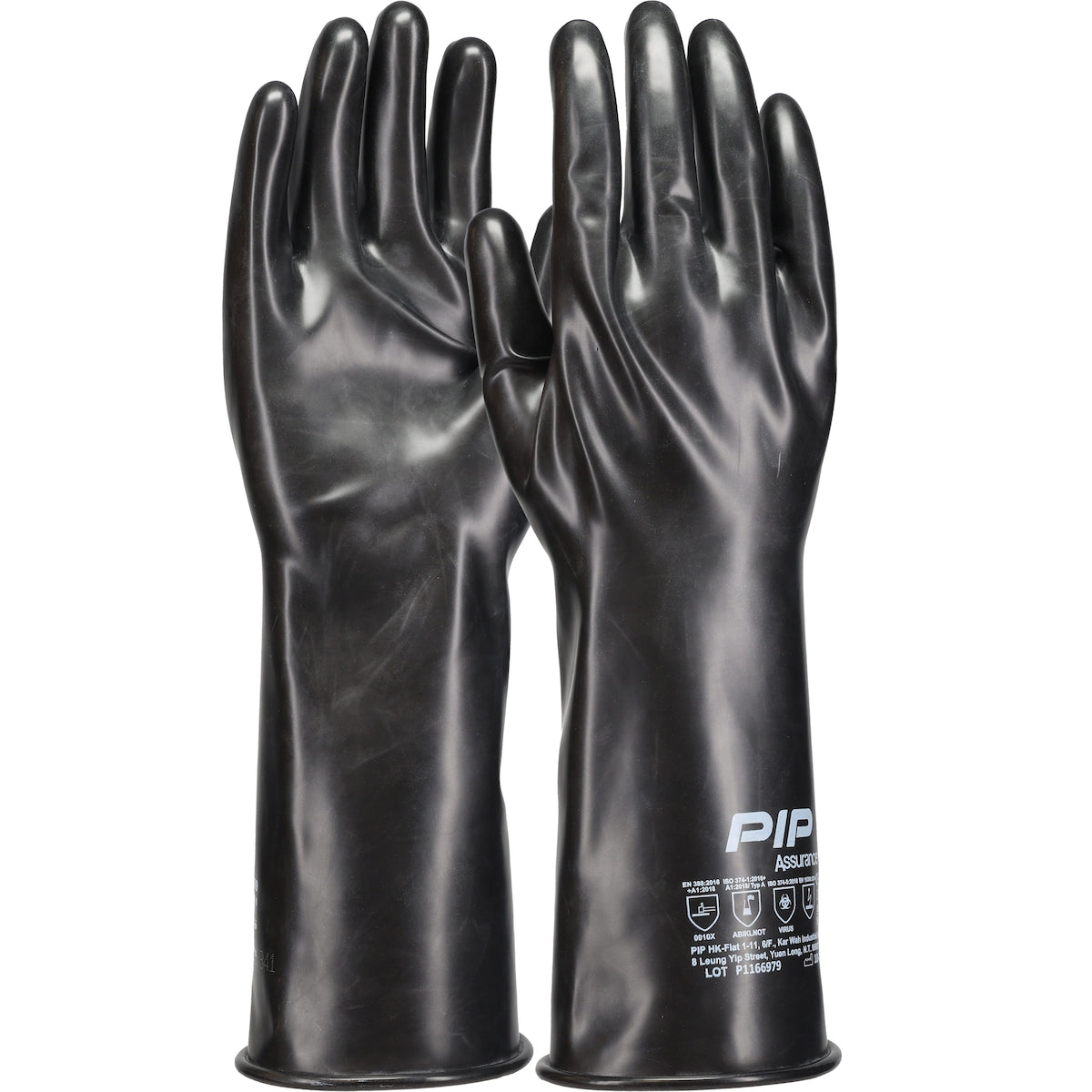 Assurance BUT03 Chemical Resistant Gloves Bromine-Butyl Rubber Smooth Grip Black