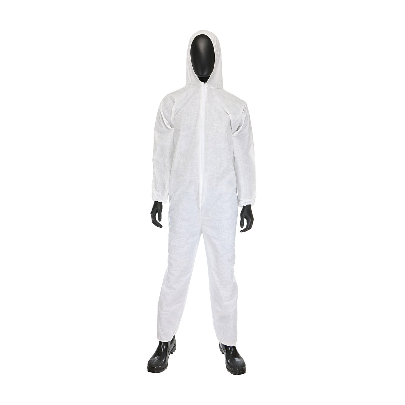 PIP C3856 Disposable Coverall 42 gsm Hood Elastic White