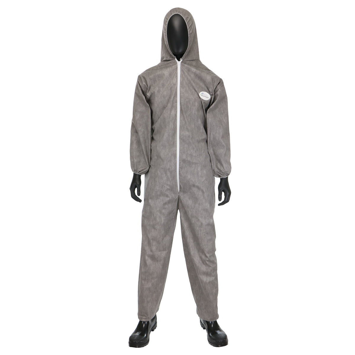 Posi-Wear C3906 Disposable Coveralls Hood Elastic Wrists Ankles Gray