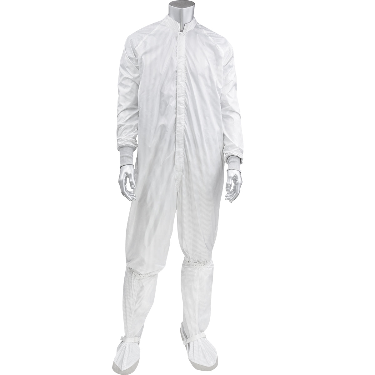 Uniform Technology CC1245-16WH Cleanroom Coverall Ultimax Stripe ESD White