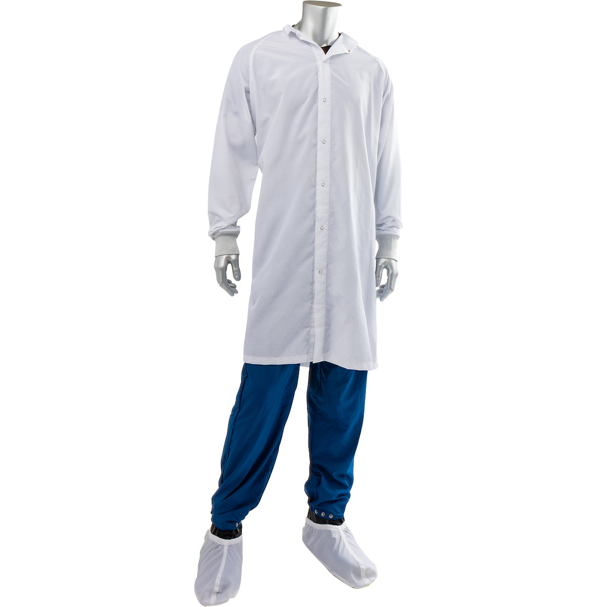 Uniform Technology CFRC-65WH Cleanroom Frock Polyester ESD White