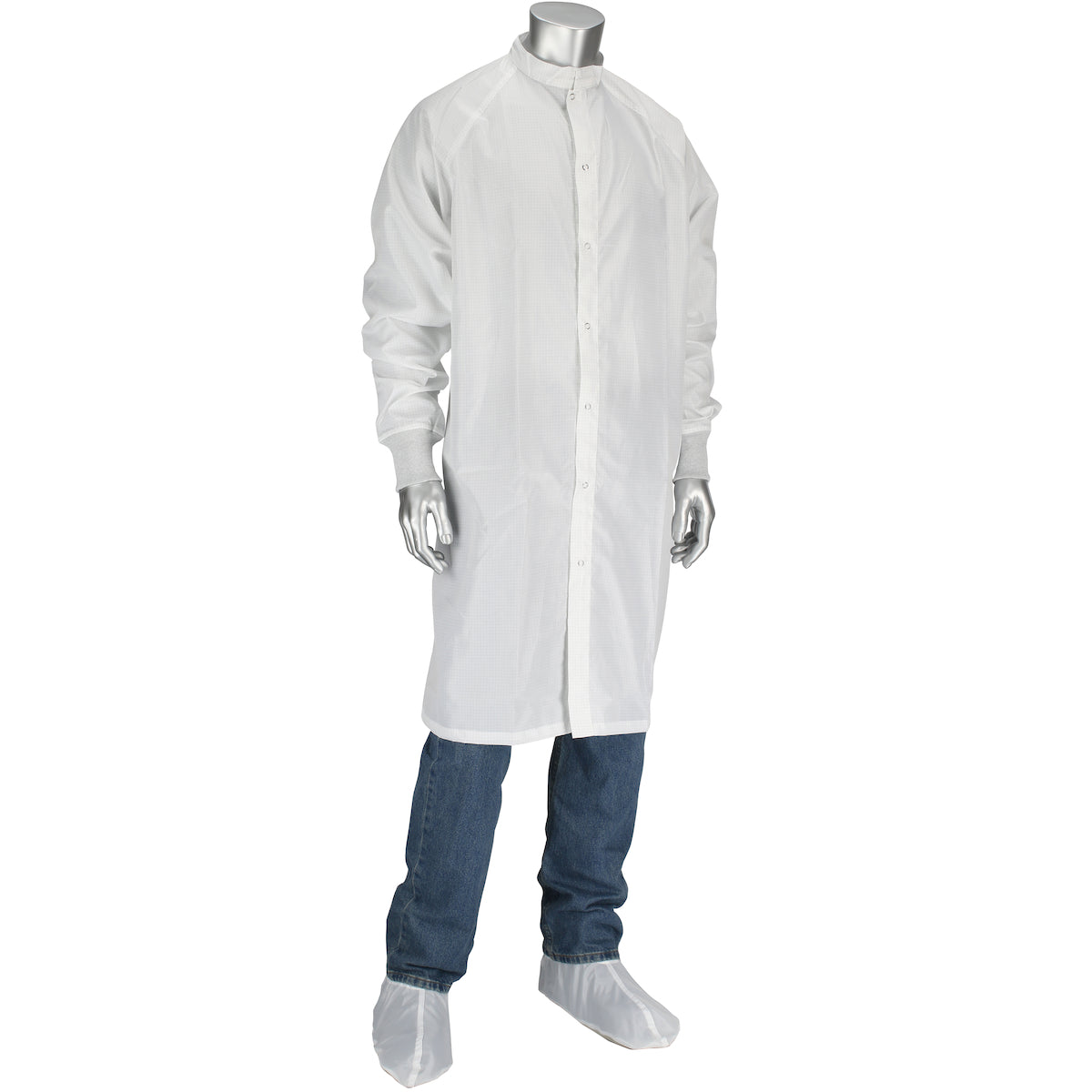 Uniform Technology CFRC-74WH Cleanroom Frock Altessa Grid ESD White