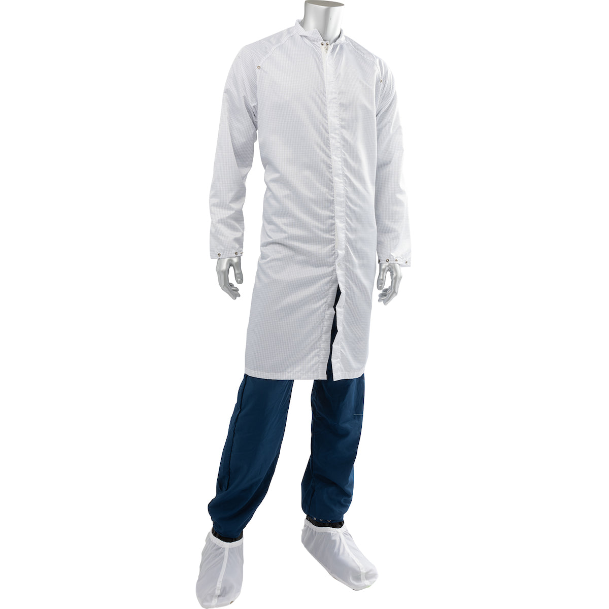 Uniform Technology CFRG3S-88WH Cleanroom Frock Disctek Grid ESD White