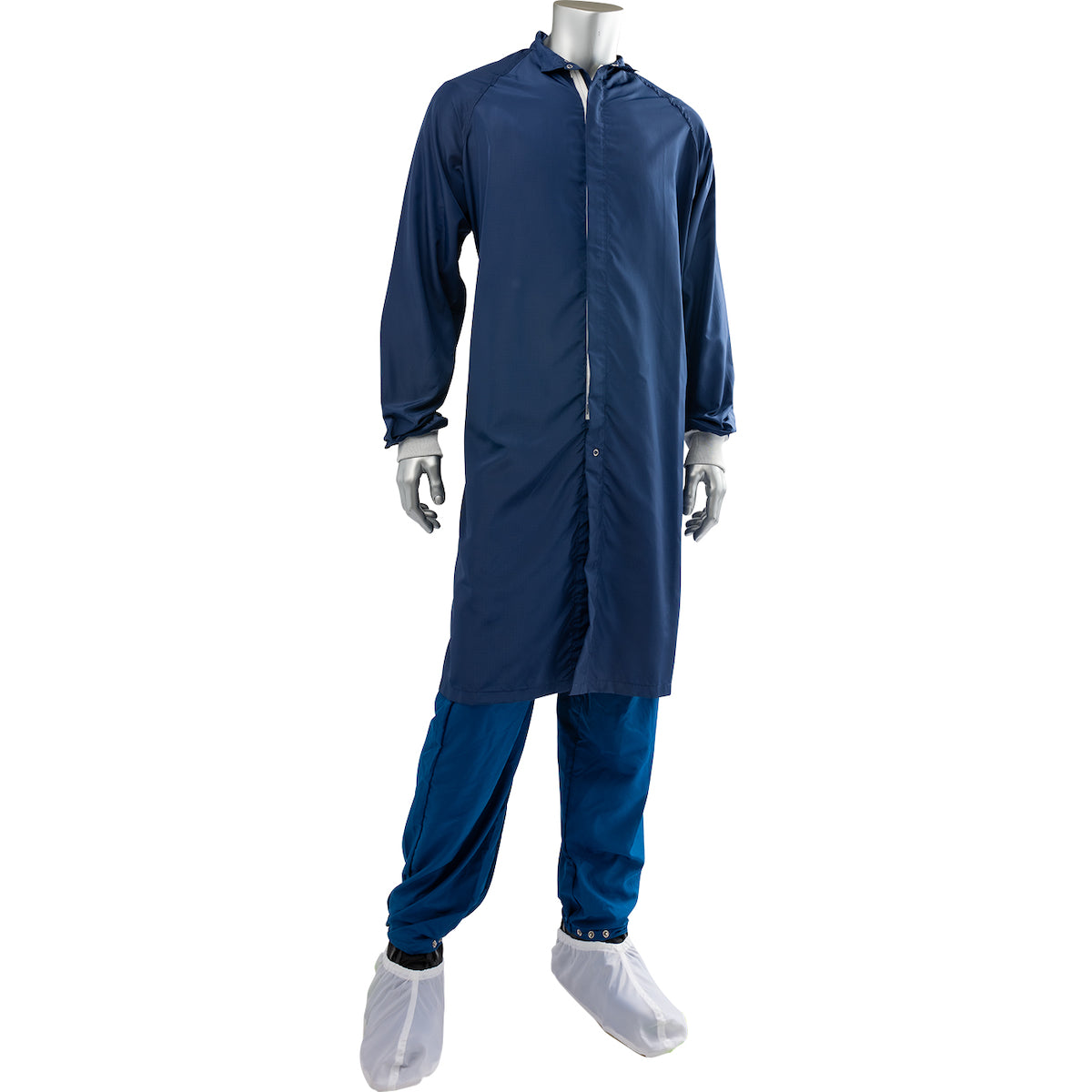 Uniform Technology CFRZC-65NV Cleanroom Frock Polyester ESD Navy