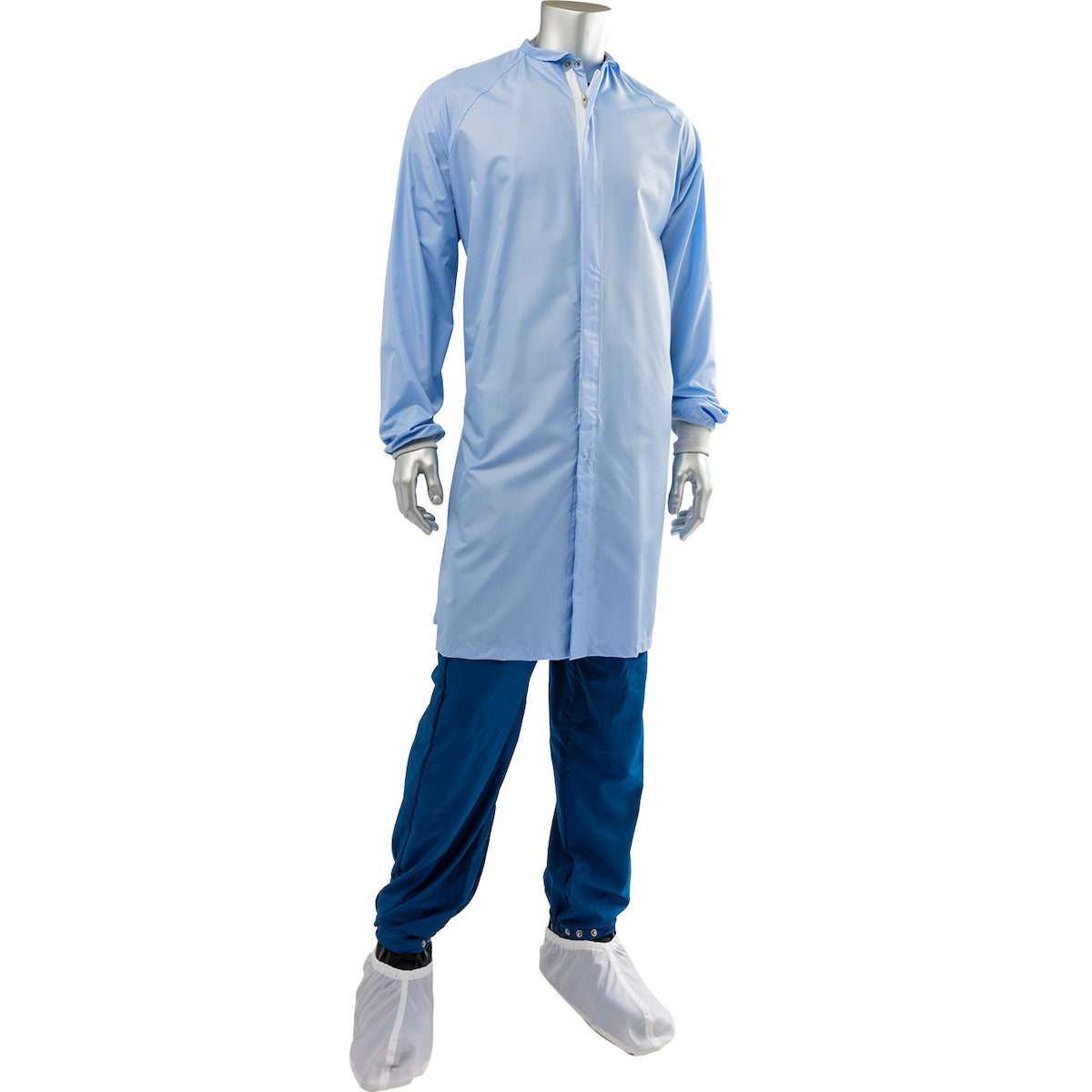 Uniform Technology CFRZC-68LB Cleanroom Frock Polyester ESD Light Blue