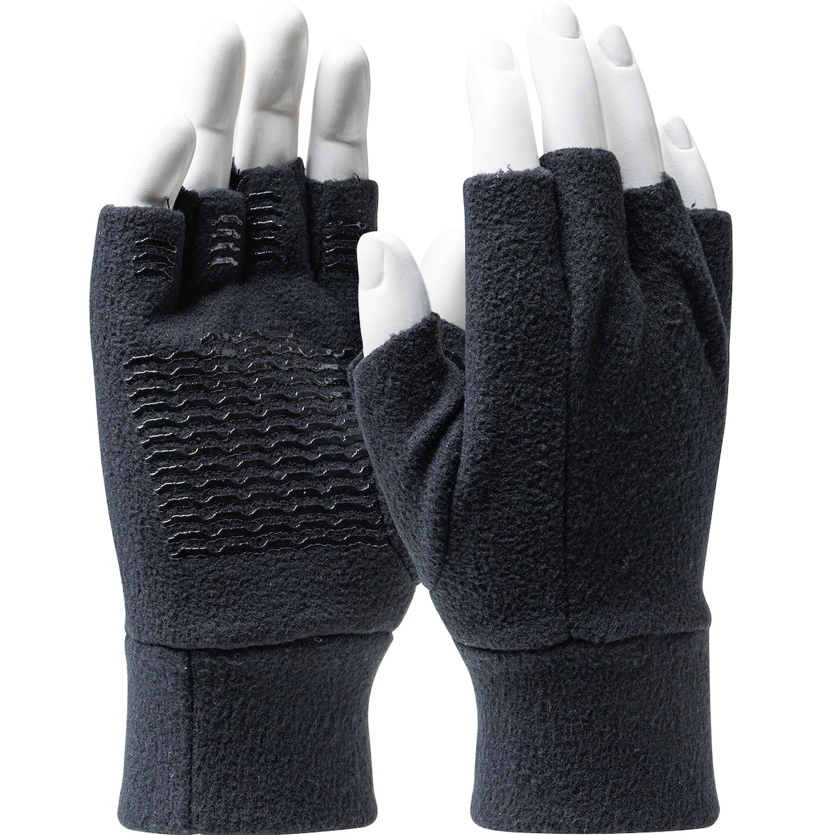 PIP FL-FIN Fingerless Gloves Cold Protection Gripper Dots Black