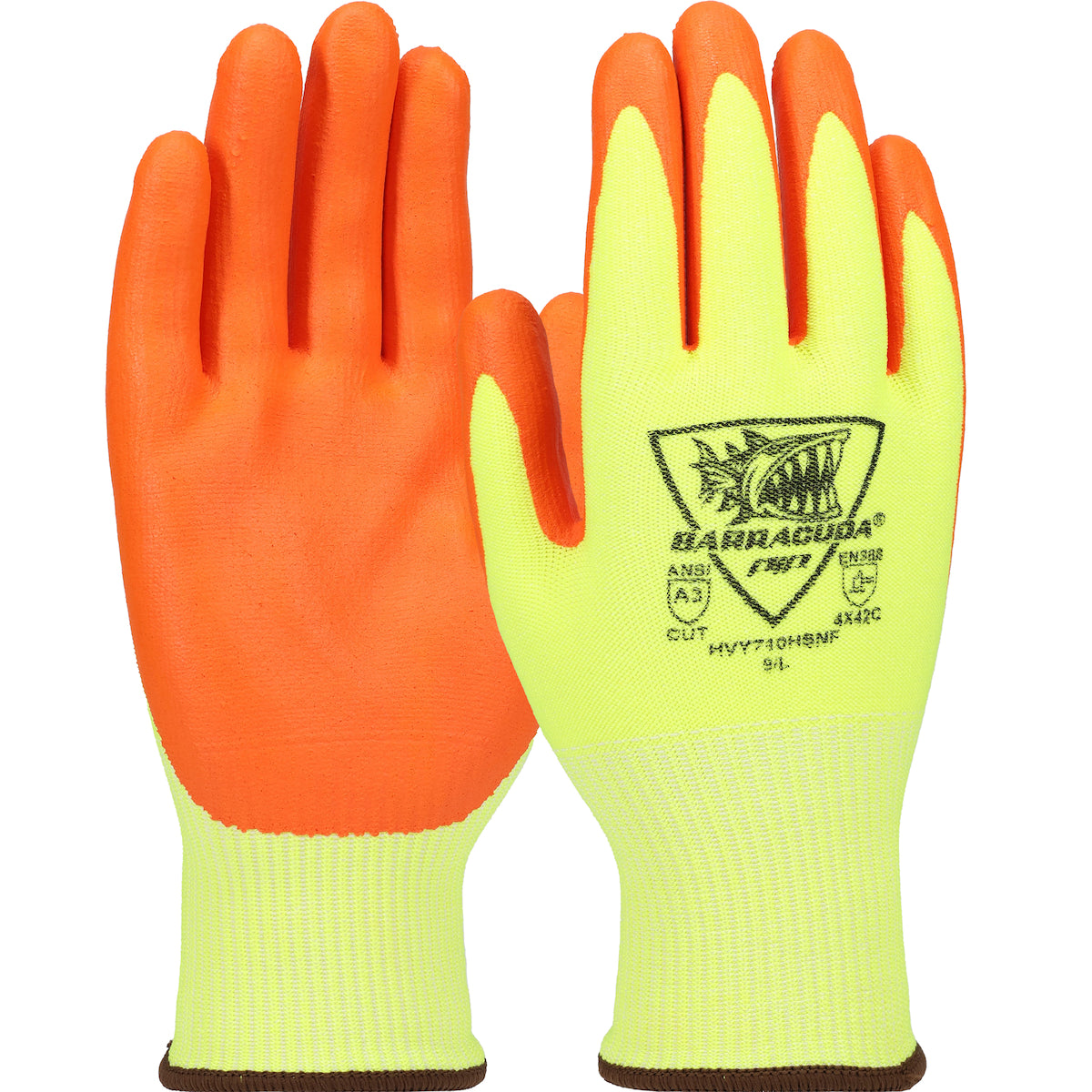 G-Tek HVY710HSNF Cut Resistant Gloves PolyKor Hi-Vis Yellow