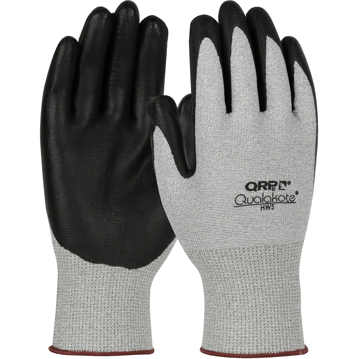 QRP HWS Seamless Knit Gloves Nylon/Carbon Fiber Nitrile Gray
