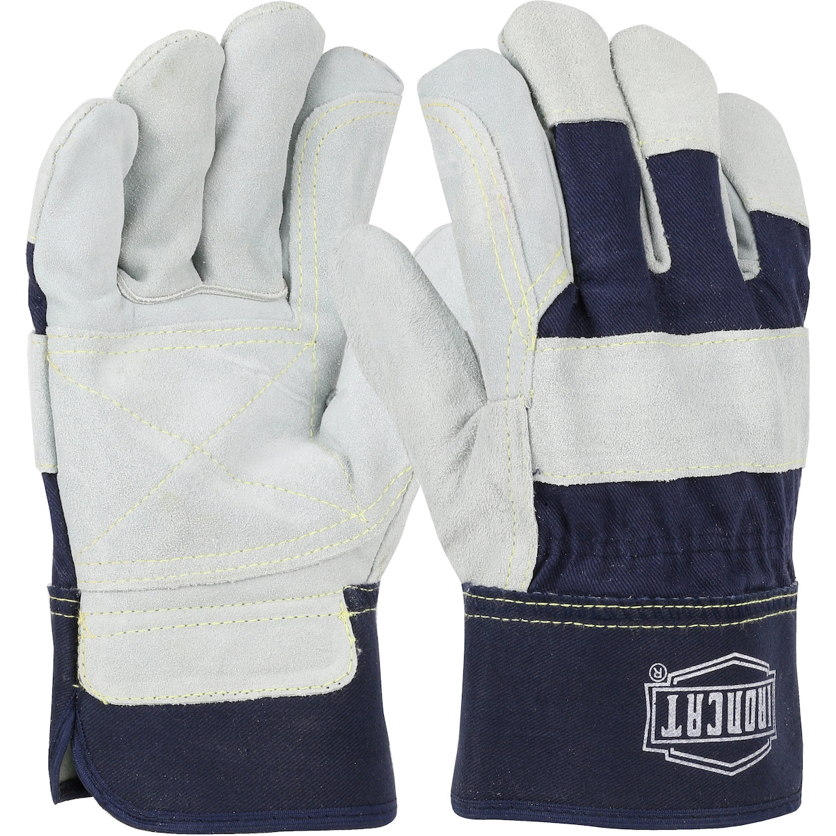 Ironcat IC5DP Welding Gloves Double Palm Split Cowhide Leather Navy