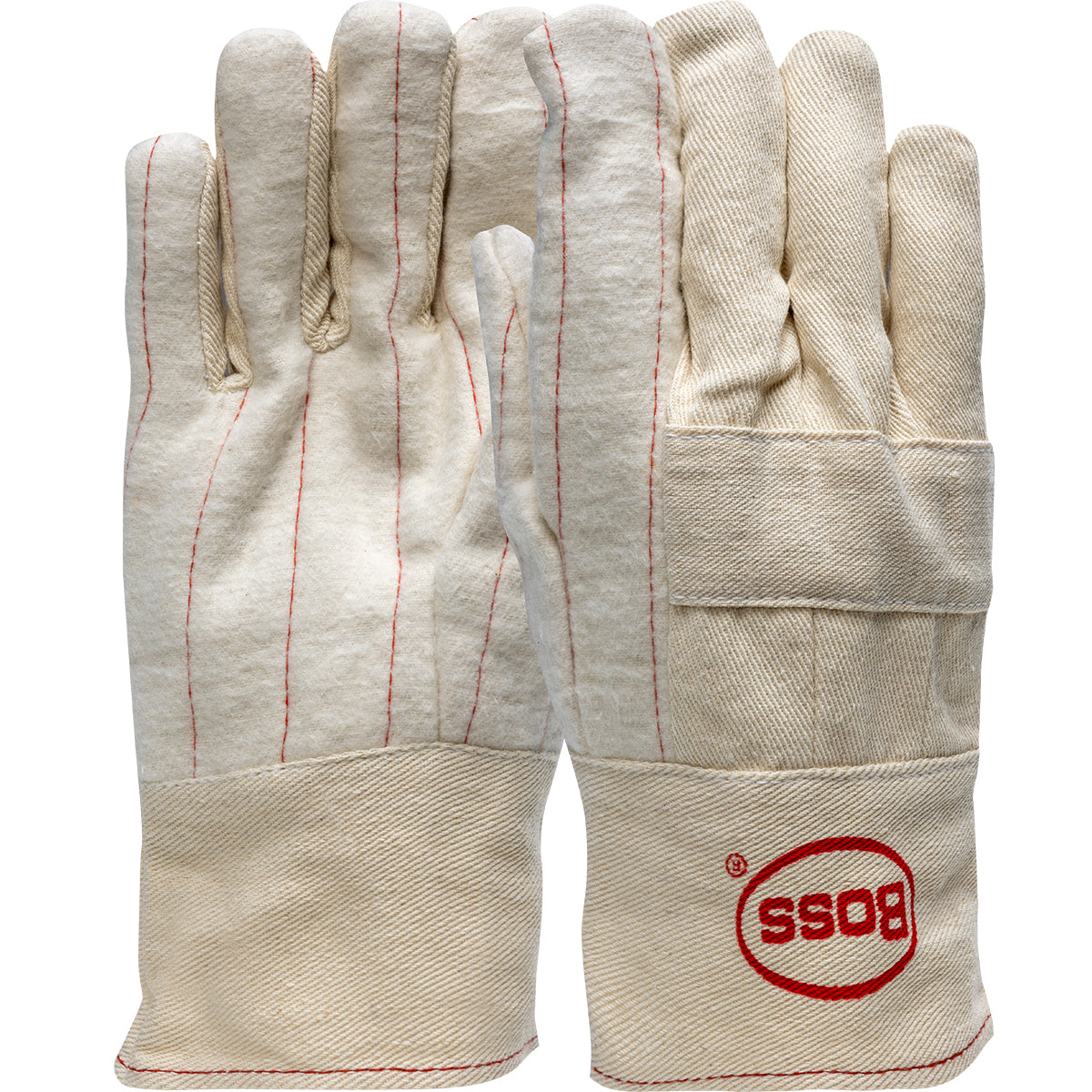 Boss 1JC3017 Heat Resistant Gloves Cotton Knuckle Strap Natural