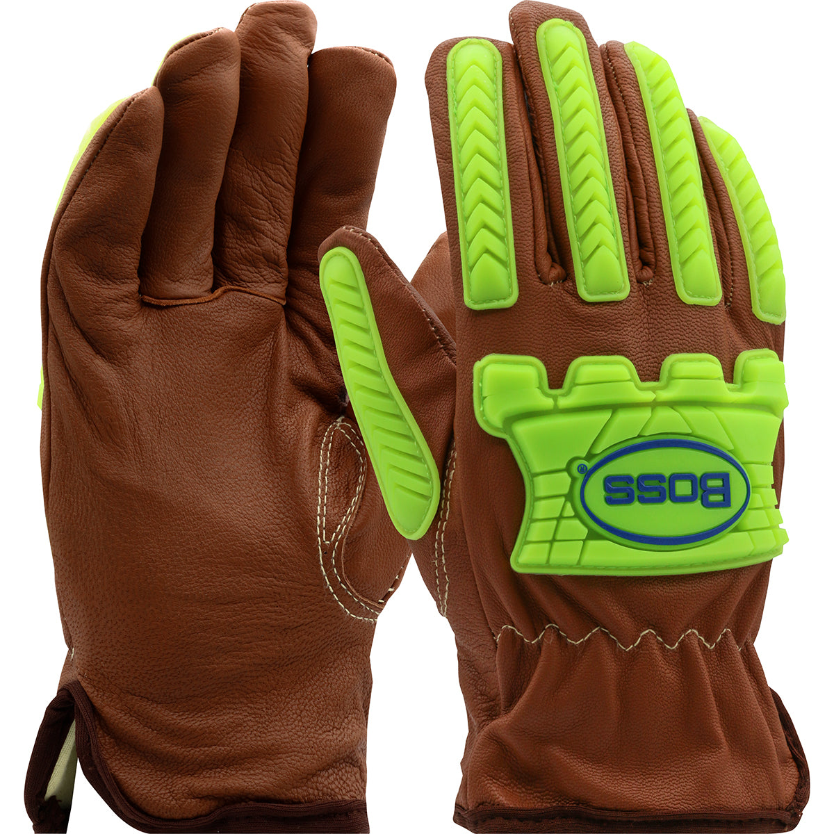 Boss KS993KOAB Leather Driver Gloves Goatskin Impact Brown