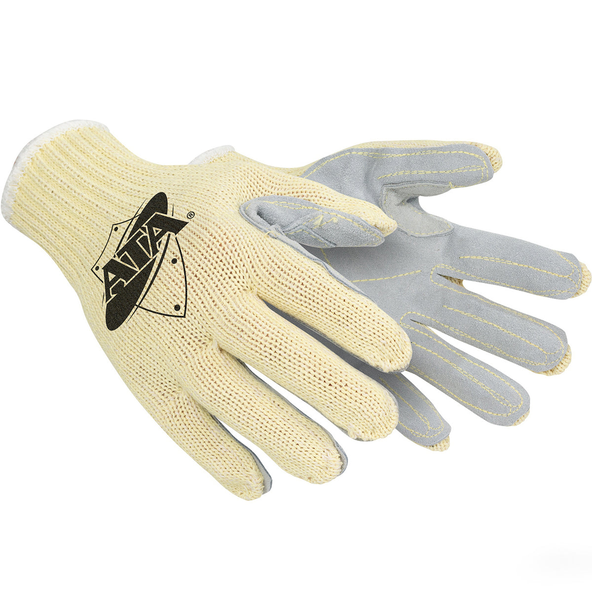 PIP MATA30-BH Leather Palm Work Gloves Aramid Cowhide Yellow