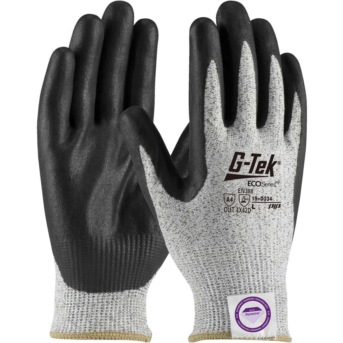 G-Tek 19-D334 Cut Resistant Gloves Dyneema Nitrile Salt & Pepper